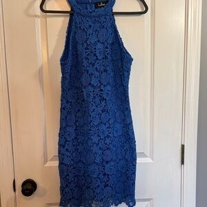 Lulu's Royal Blue Lace Mini Dress